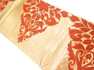 アンティーク　花唐草模様織出し名古屋帯（着用可）